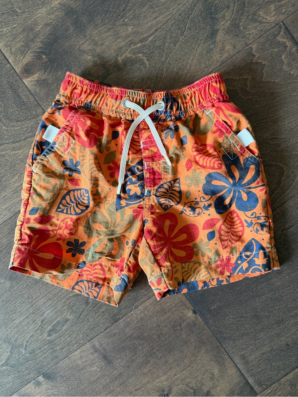 Hanna Andersson Orange Floral Swim Trunks